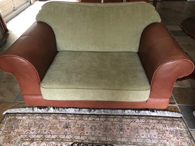 Driezits bank en love seat Collins & Hayes, Gebruikt, Driepersoons, 75 tot 100 cm, Rechte bank