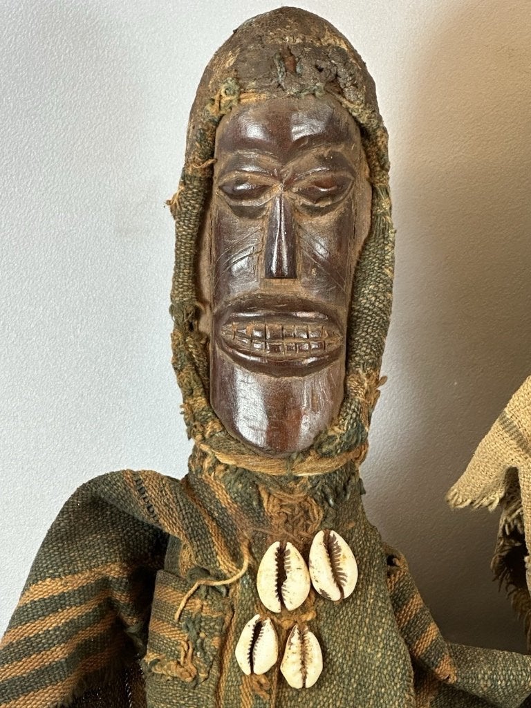 261024  Rare 2 Afrikaans Bobo Fing Fetisch sculpture., Ophalen of Verzenden