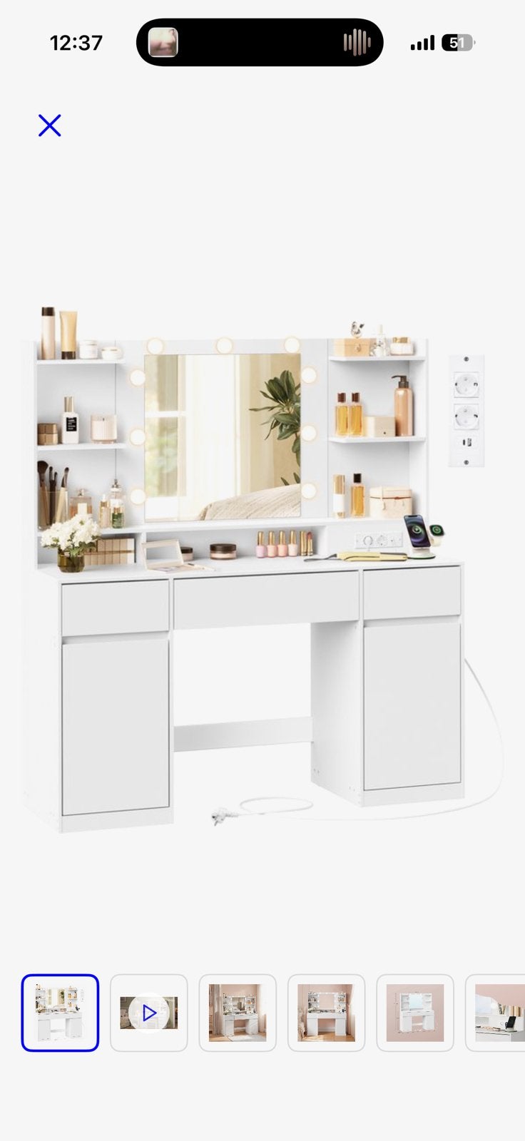 Kaptafel met spiegel & LED-verlichting – zo goed als nieuw, Ophalen, 100 tot 150 cm, 100 tot 150 cm, Nieuw