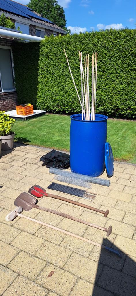 Regenton, schoppen en (moes-)tuin benodigdheden, Ophalen, Gebruikt