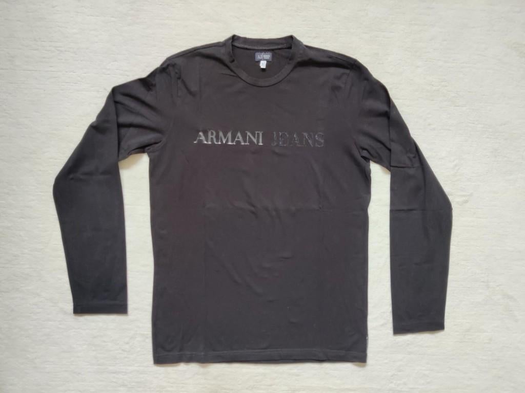 AJ Armani Jeans longsleeve zwart met letters maat XXL, Armani jeans, Zwart, Overige maten, Ophalen of Verzenden