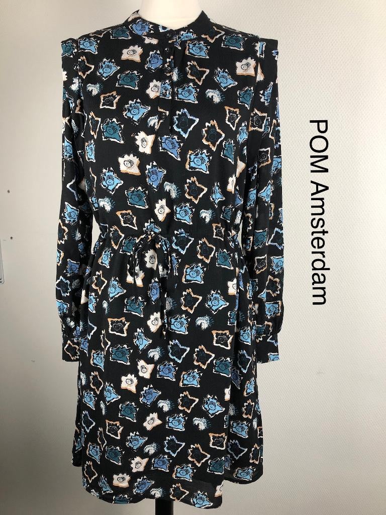 POM Amsterdam Jurk  (mt: 40) UL/8652, Maat 38/40 (M), POM Amsterdam, Blauw, POM Amsterdam
