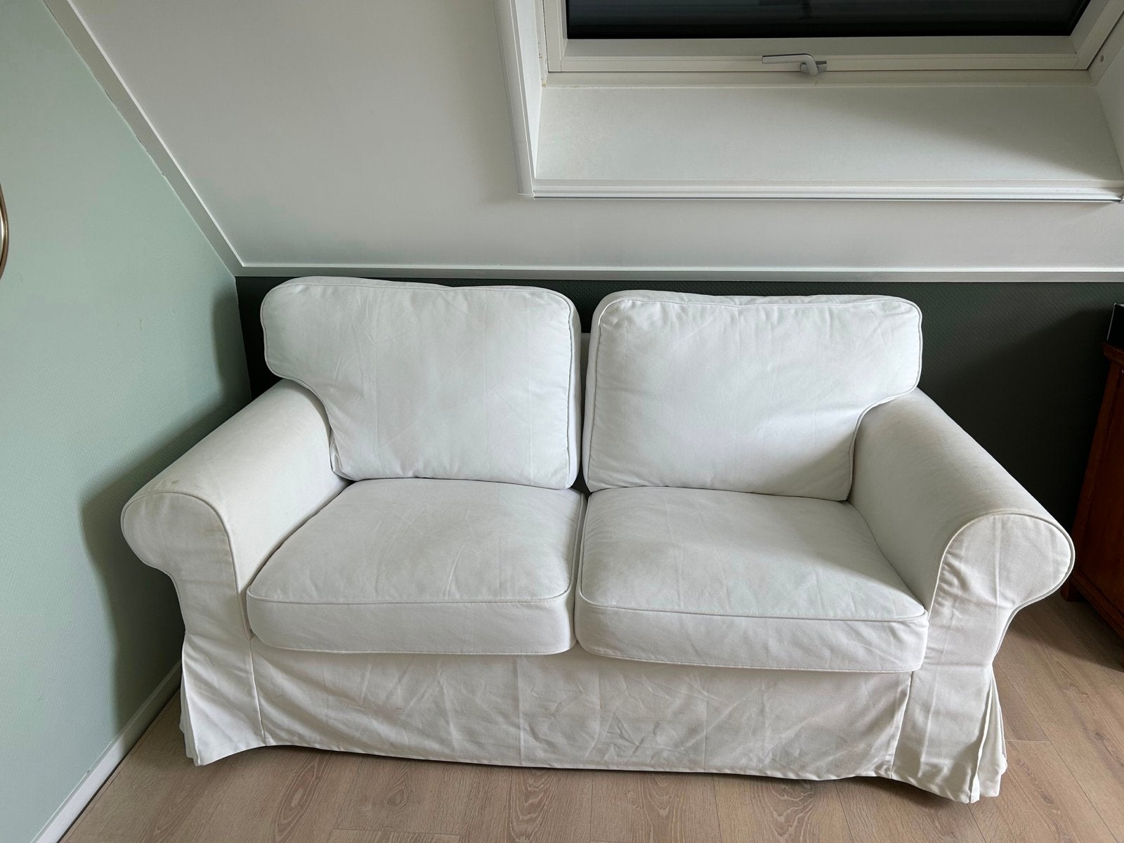 Ikea Ektorp tweezitsbank wit, Ophalen, Gebruikt, 150 tot 200 cm, Tweepersoons
