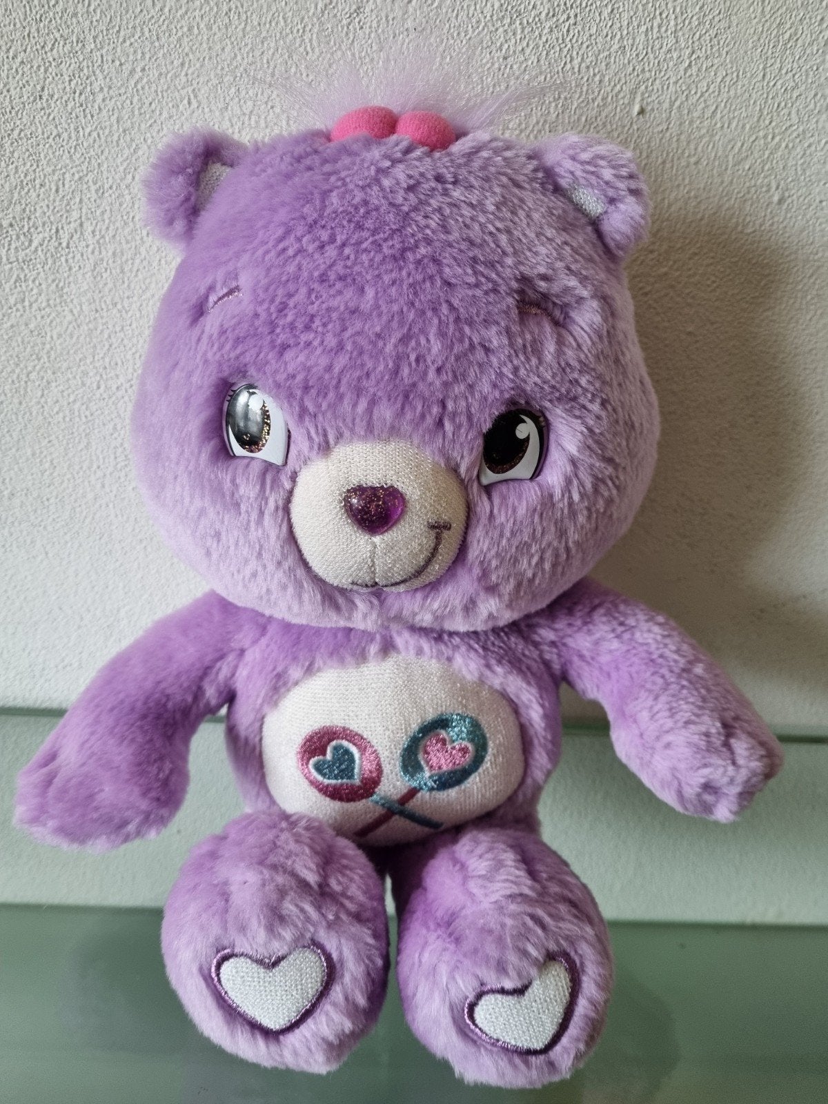 Orig,2007,PlayAlong,TROETELBEER "SHARE/LOLLY",38cm,Label,Inw, Paars, Overige merken, Overige karakters, Beer