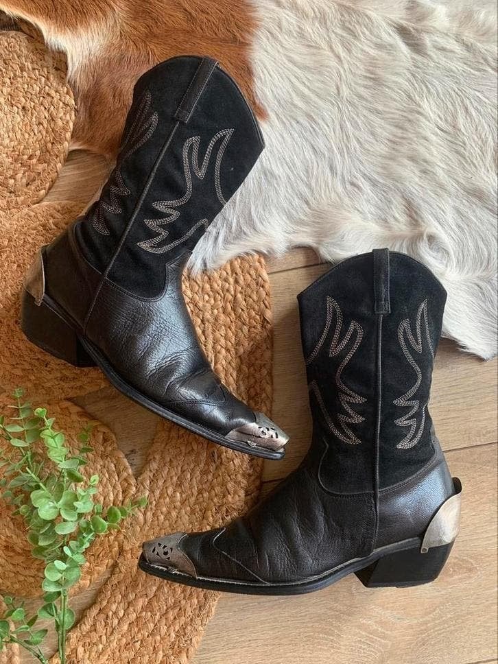 San Marina cowboylaarzen rits 39 western boots laarzen, Kleding | Dames, Hoge laarzen, -, Zwart, -