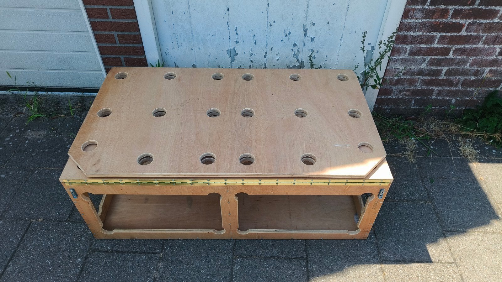 Zelfgemaakt houten frame: opbergruimte & uitklapbaar bed, Caravans en Kamperen, Ophalen, Nieuw