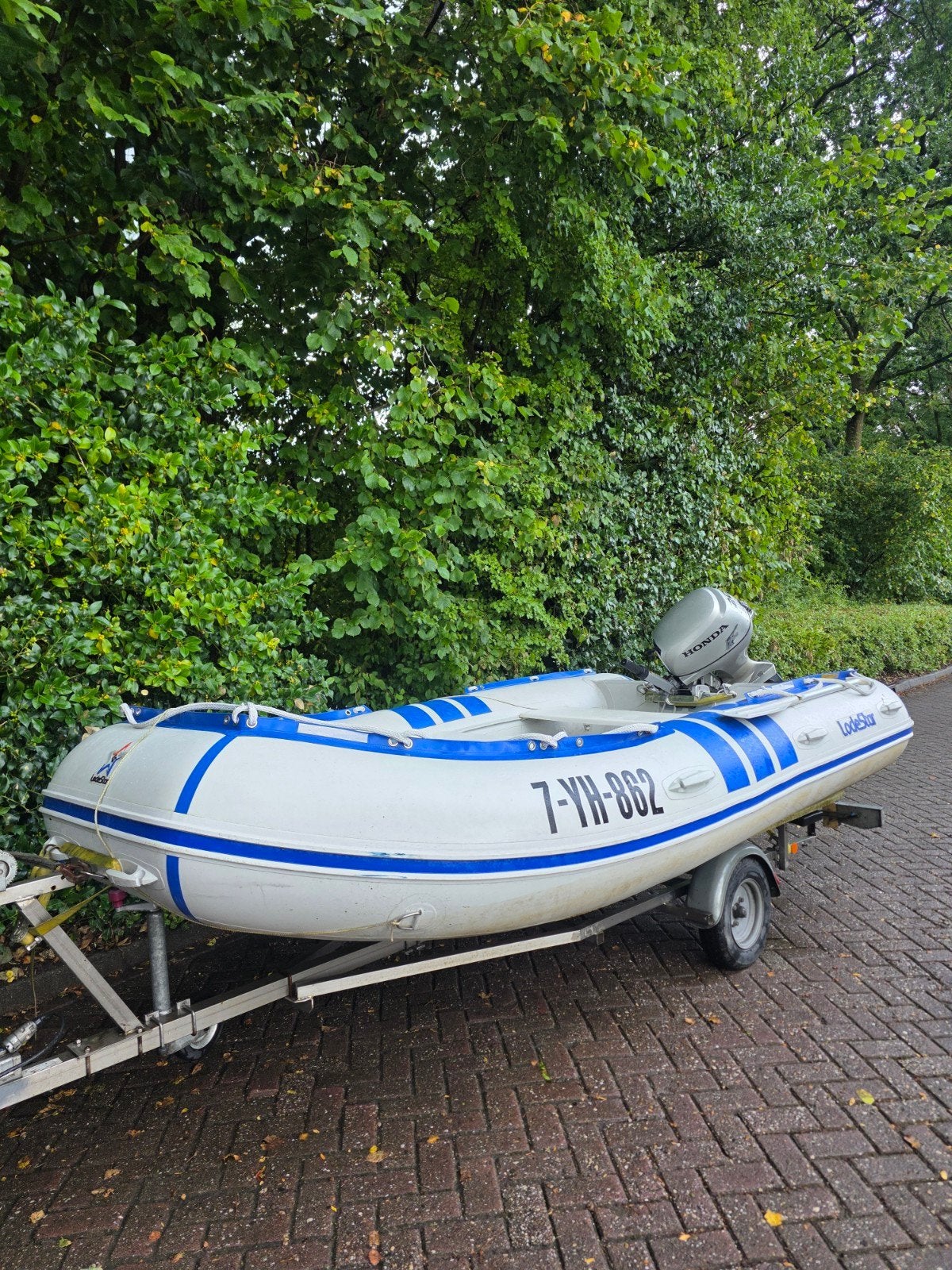 ZOMER UITVERKOOP! Lodestar TriMAX 430 met Honda 20pk, Watersport en Boten, Rubberboten, Ophalen of Verzenden, Buitenboordmotor