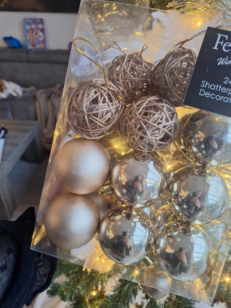 Gouden kerst ballen, Ophalen of Verzenden, Gebruikt