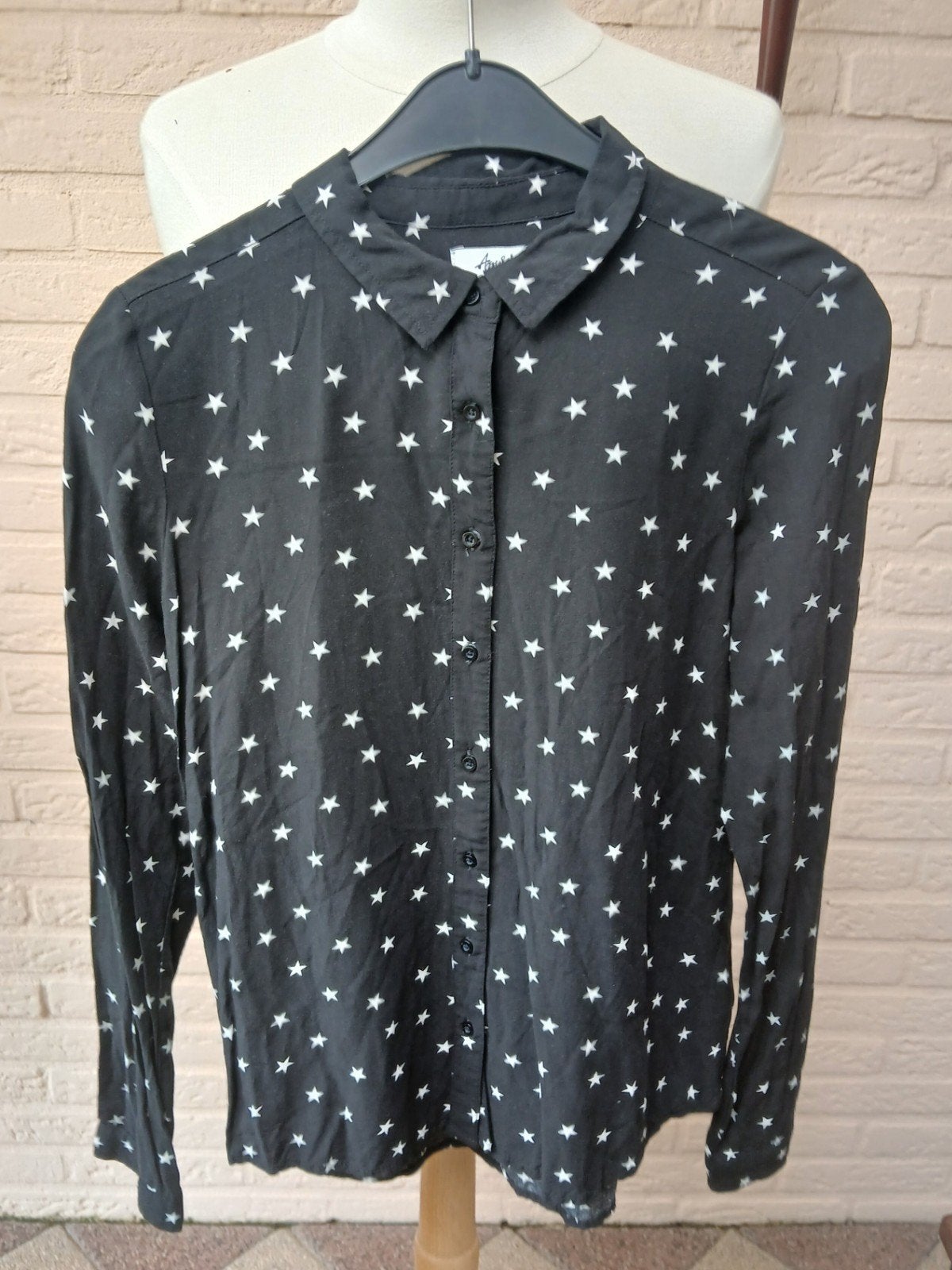 Dames blouse - Zwart met witte sterren - Amy & Ivy - Maat M, Kleding | Dames, Maat 38/40 (M), Zwart, Ophalen of Verzenden, Amy & Ivy