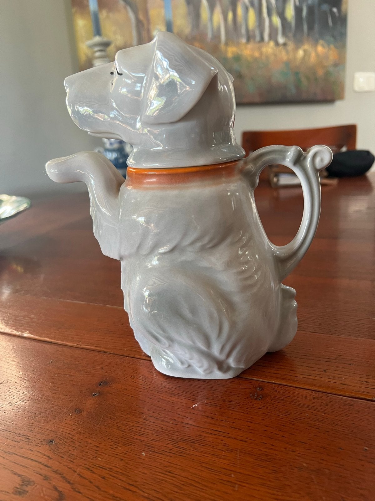 Vintage Mosa Maastricht hond theepot/kan, Antiek en Kunst, Ophalen of Verzenden