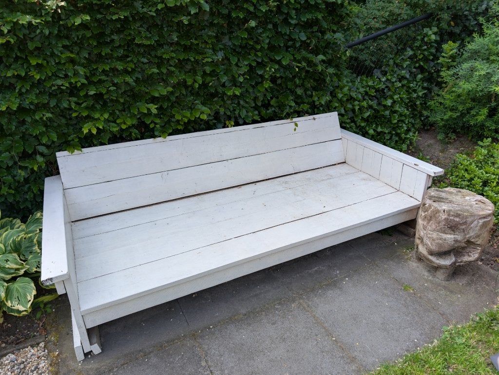 Loungebank steigerhout, Ophalen, Gebruikt, 3 zitplaatsen, Steigerhout