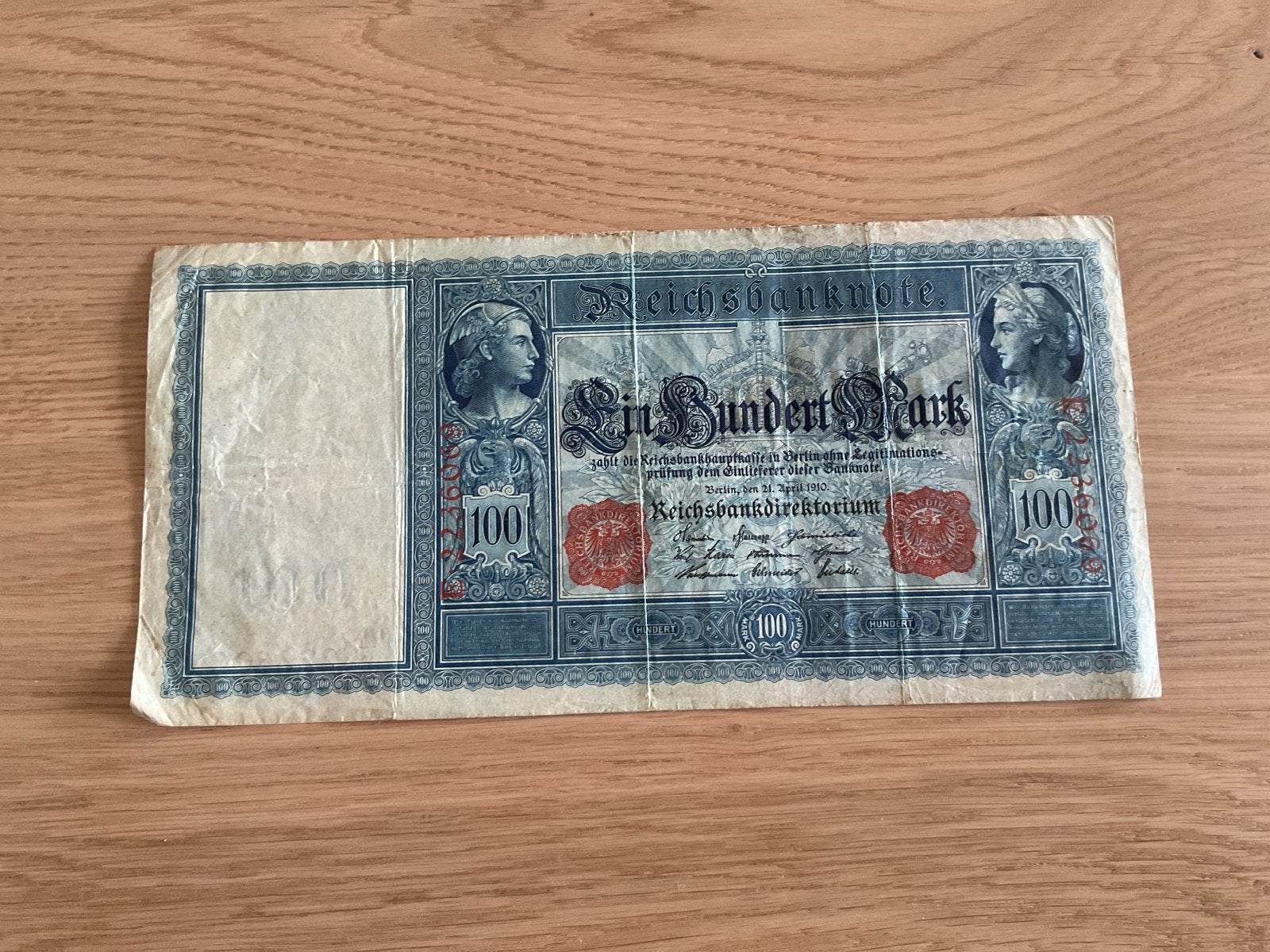 100 Mark Reichsbanknote uit 1910 - Duitsland, Ophalen of Verzenden, Duitsland, Los biljet