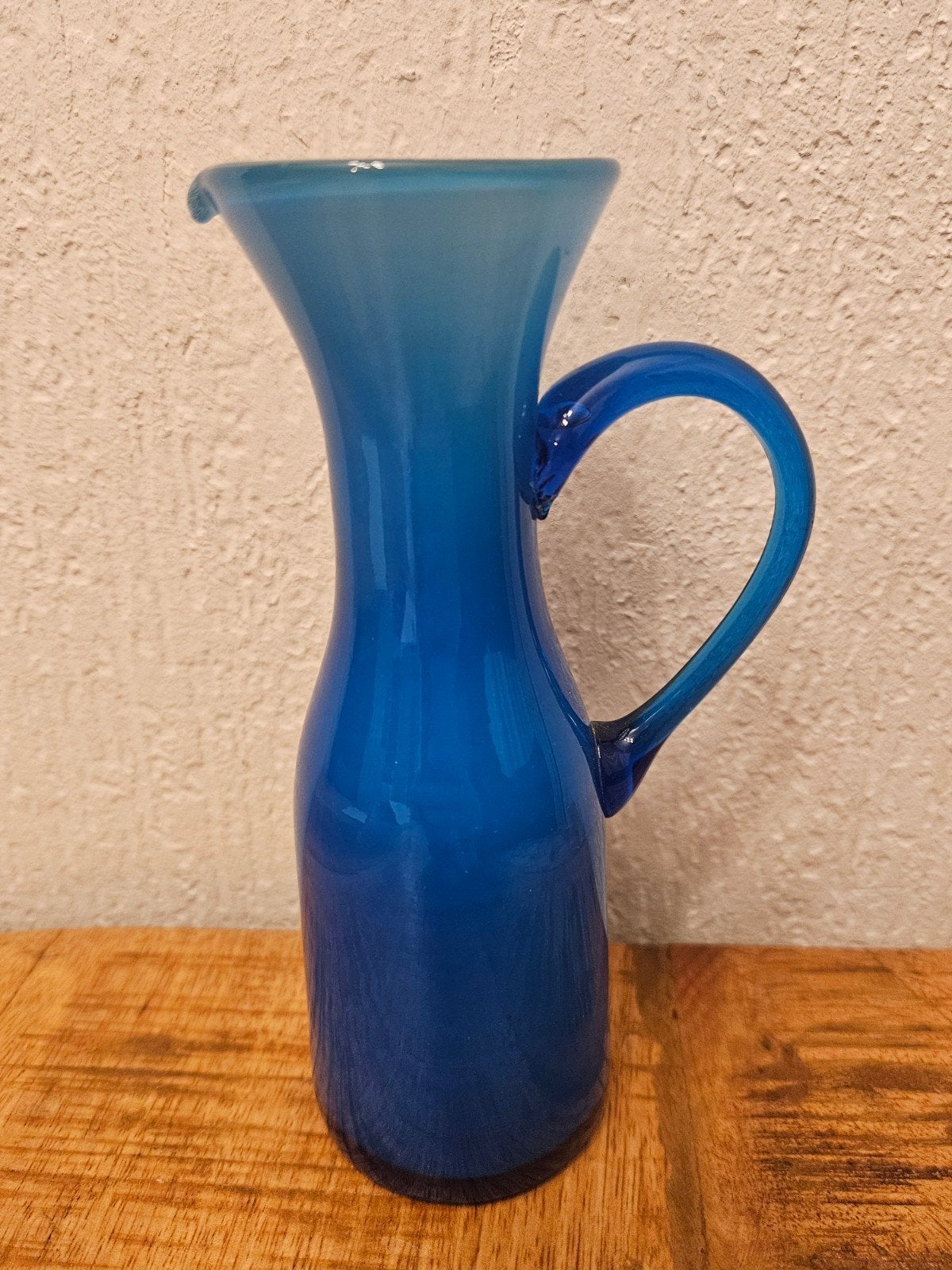 Murano melkkannetje / vaasje in blauw glas, Ophalen of Verzenden