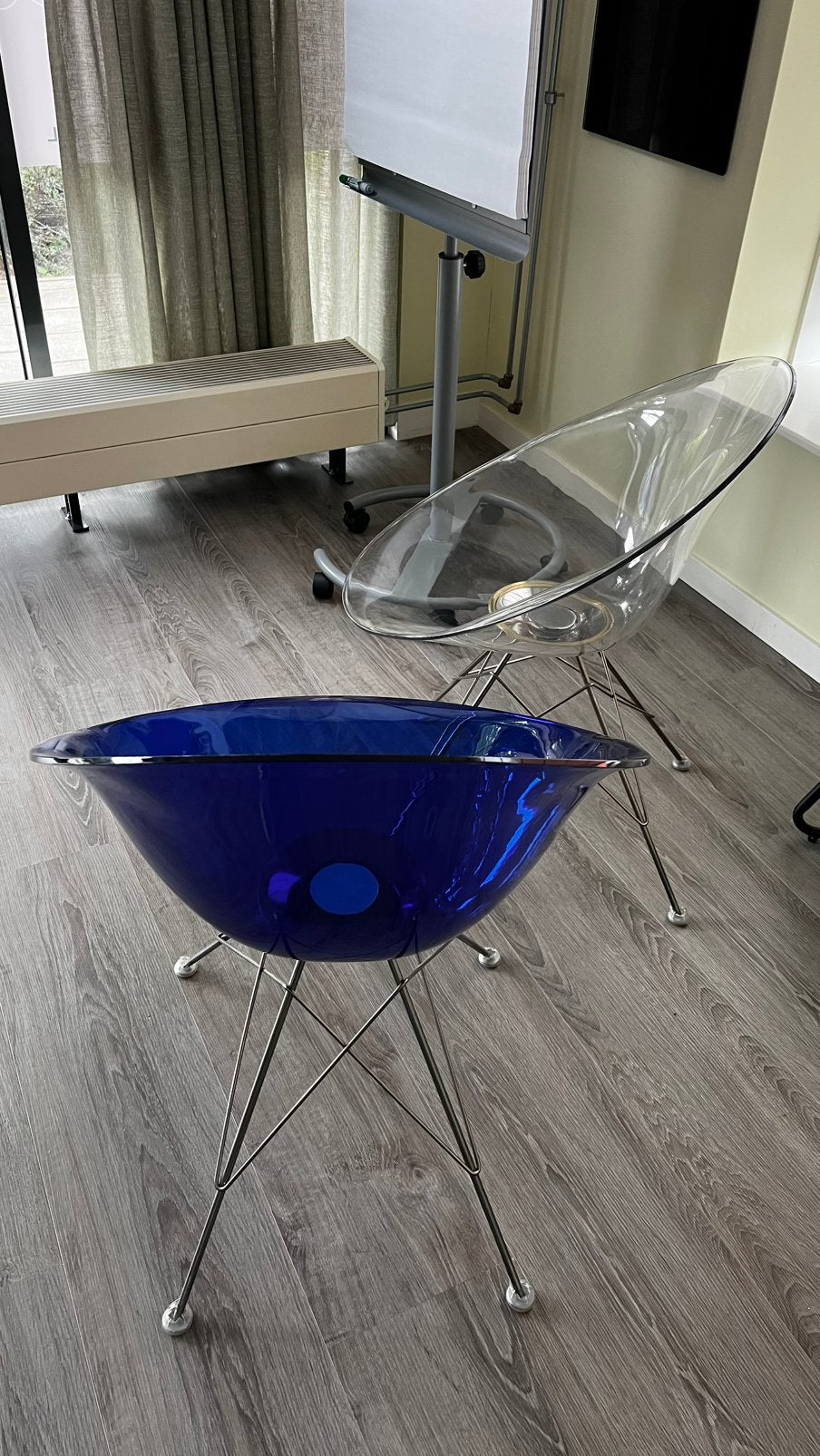 6x originele Kartell Ero|S designstoelen Philippe Starck, Ophalen, Gebruikt, Blauw, Vijf, Zes of meer stoelen