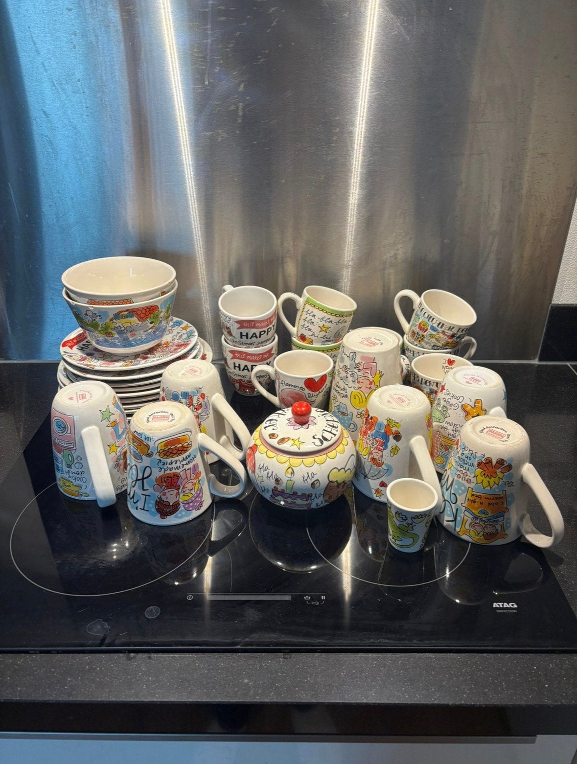 Set blond servies (nieuwe en gebruikte items), Ophalen, Overige materialen, Zo goed als nieuw, Overige merken