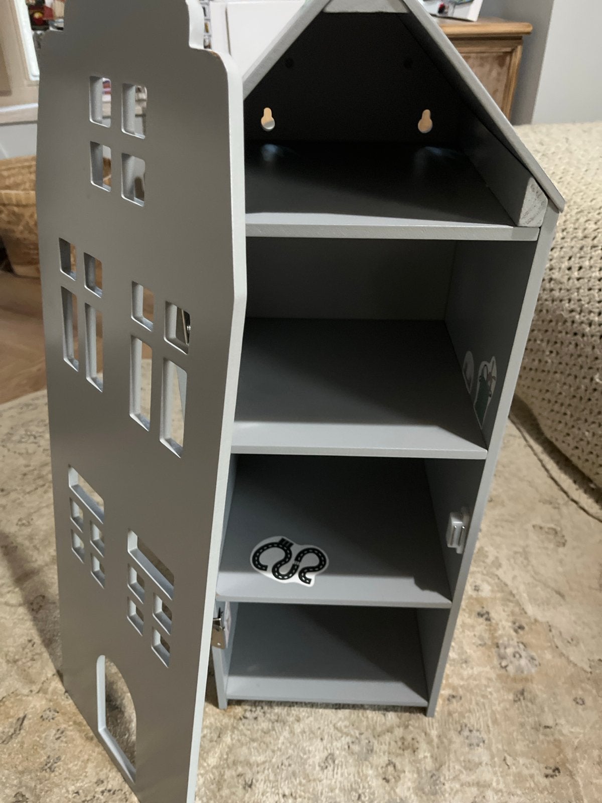 Leuk grijs poppenhuis / kastje voor kinderkamer, Ophalen, Gebruikt, Kast