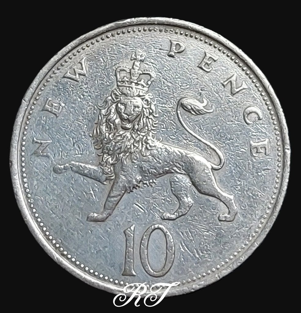 Te koop tien new pence munt uit 1968 - uit de U.K., Ophalen of Verzenden, Overige landen, Losse munt