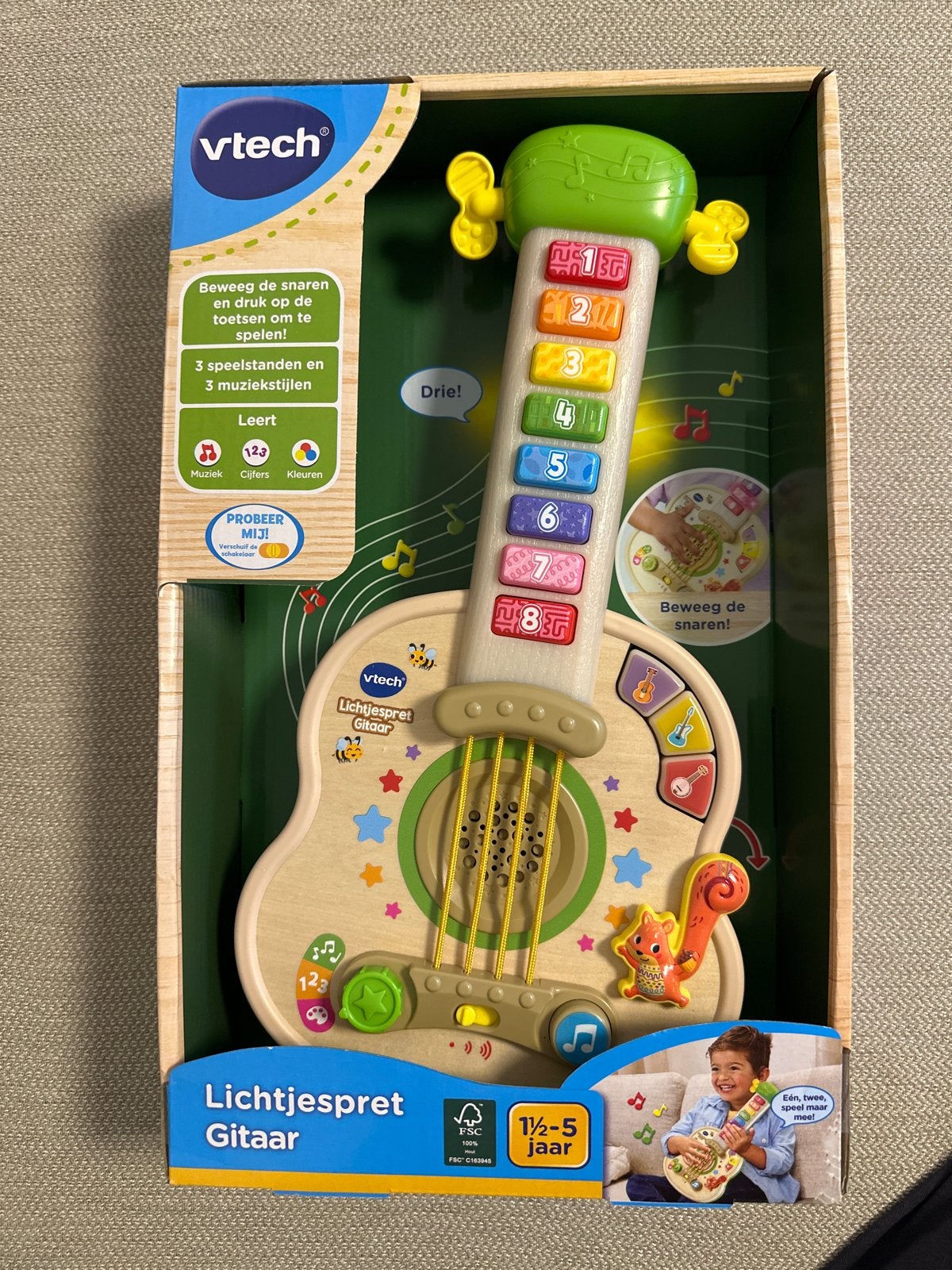 VTech Lichtjespret Gitaar - Nieuw in doos, Ophalen, Nieuw, Overige typen, Met licht