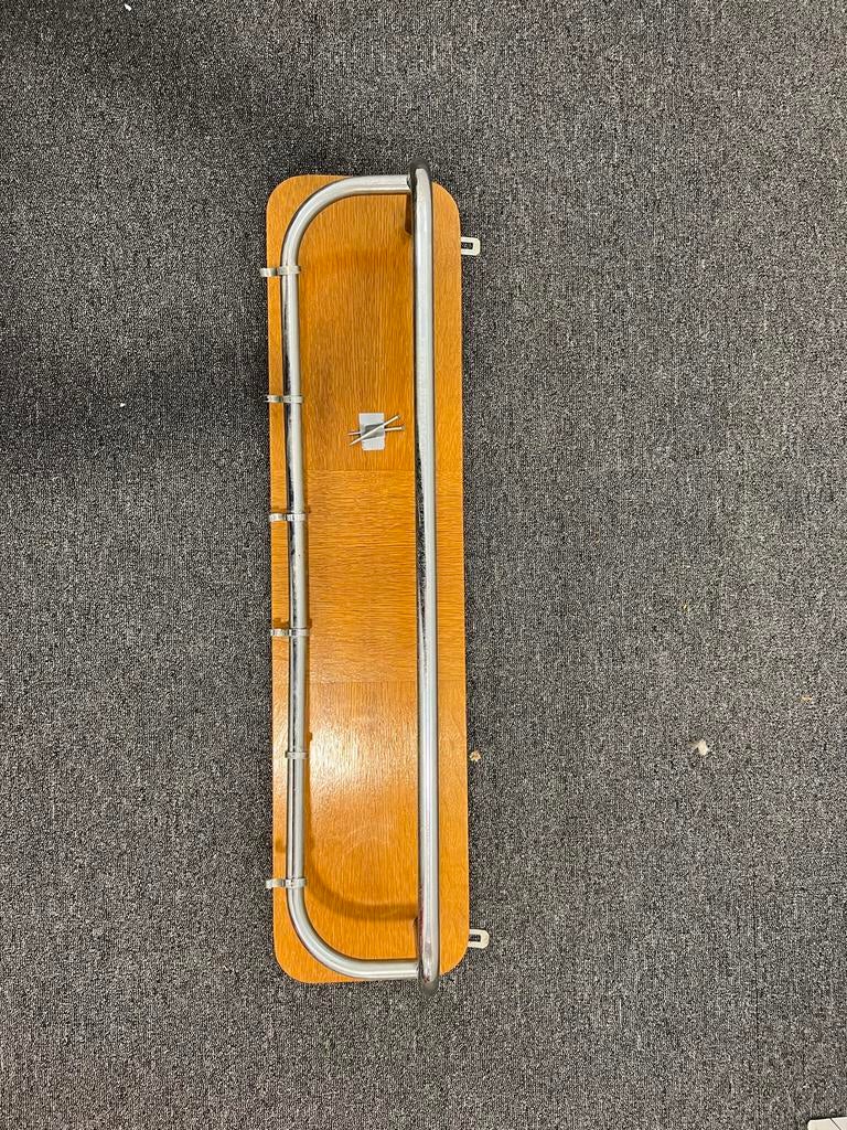 Vintage Mid-Century Kapstok Chroom en Hout, Huis en Inrichting, Woonaccessoires | Kapstokken, Wandkapstok, Gebruikt, Ophalen of Verzenden