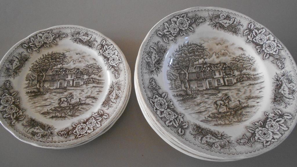 7x engels servies ontbijt soep borden Flowers, Antiek en Kunst, Antiek | Servies los, Ophalen of Verzenden
