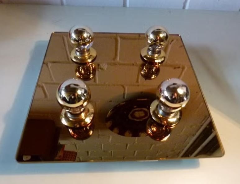 vintage Cosack wand / plafond lamp spiegel 70er, Ophalen, E14 (klein), Zo goed als nieuw, Glas