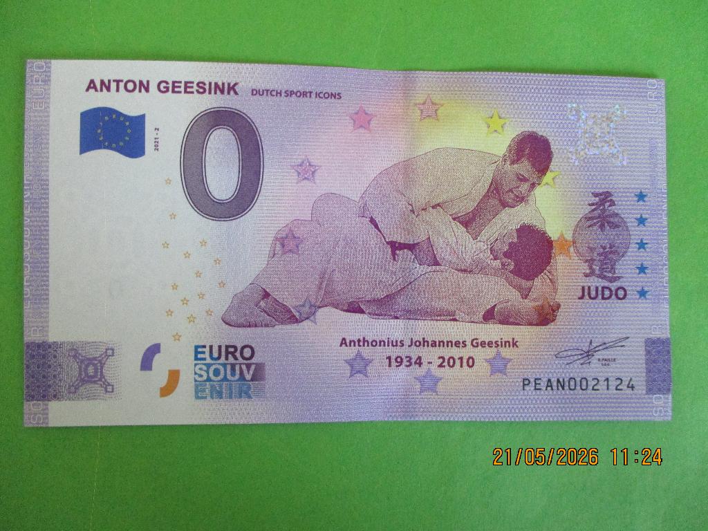 0 Eurobiljet Anton Geesink, Postzegels en Munten, Bankbiljetten | Nederland, Ophalen of Verzenden, Euro's, Los biljet
