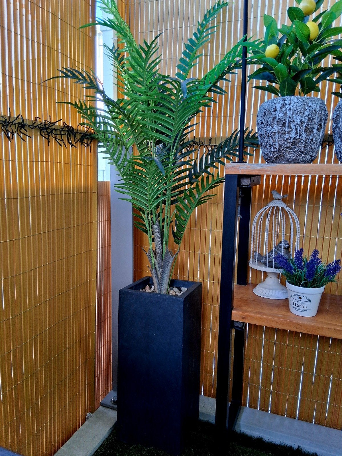 Kunstpalm in pot, Ophalen