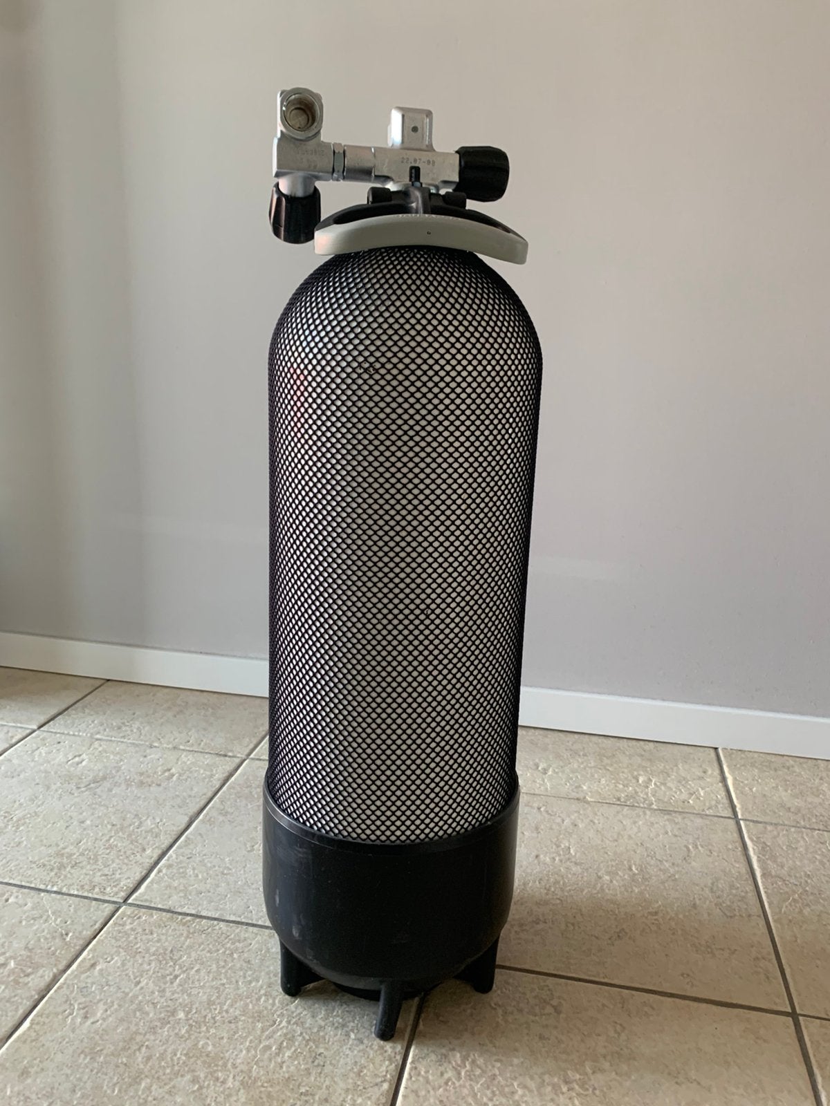 Duikfles 15 liter, dubbele kraan, gekeurd t/m 2028, Ophalen, Gebruikt, Duikfles