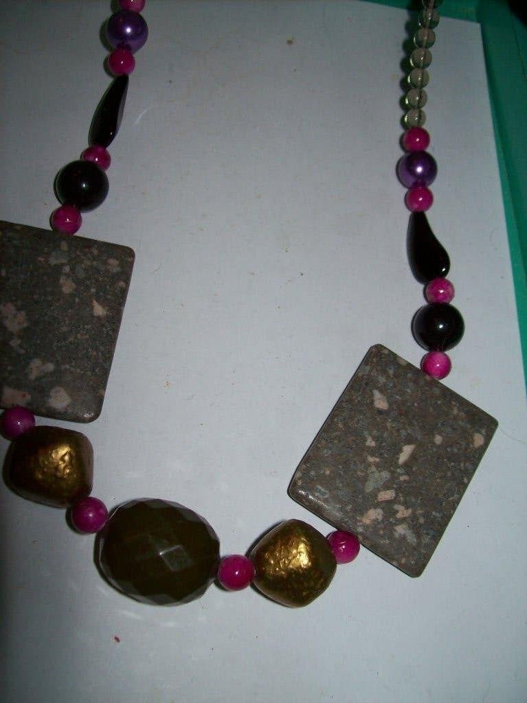 Ketting Mooie Meer kleur Kraal Steen Kristal model, Sieraden, Tassen en Uiterlijk, Kettingen, Overige kleuren, Nieuw, Steen of Mineraal