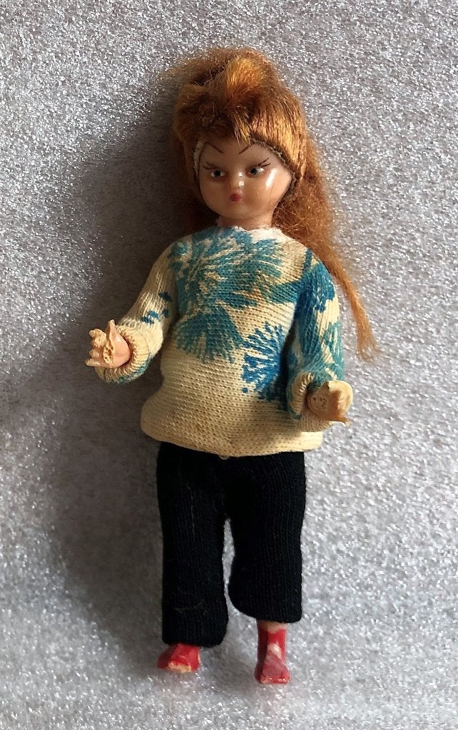 Vintage Pop Popje 1950-1960 11 cm, Ophalen of Verzenden, Gebruikt, Pop