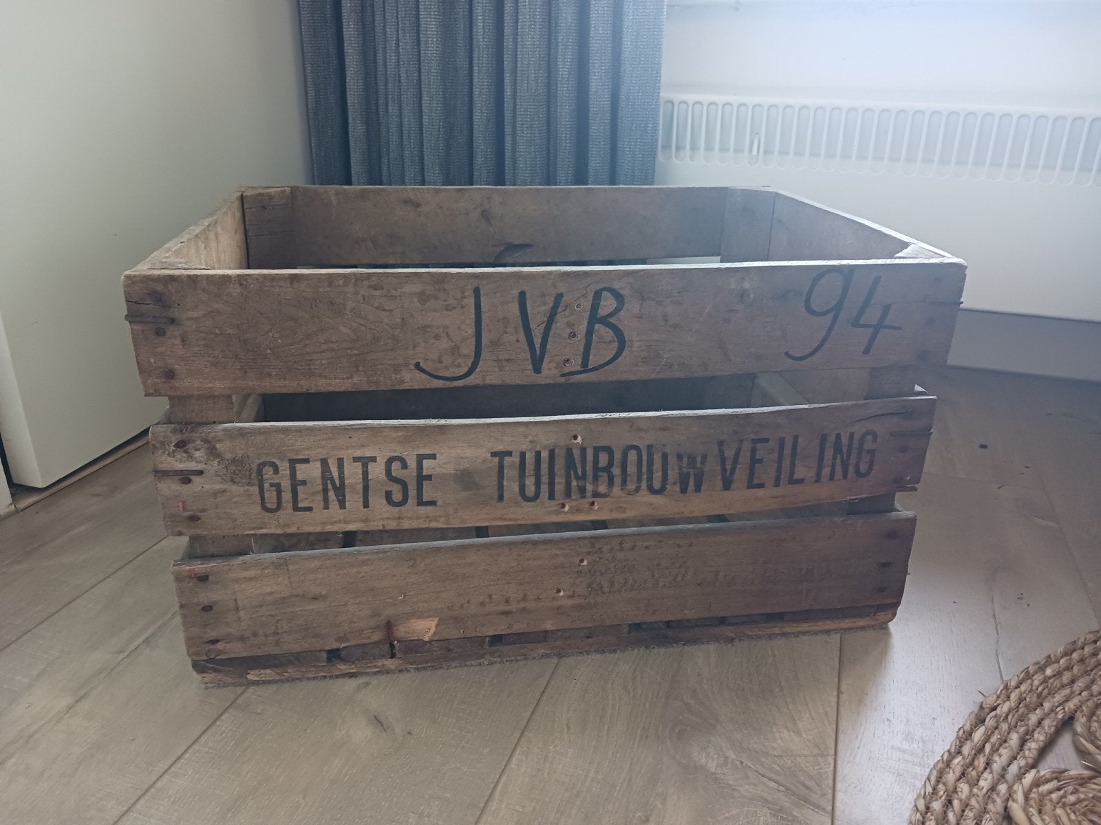Vintage Houten Veilingkist - Gentse Tuinbouw Veiling 1959, Ophalen
