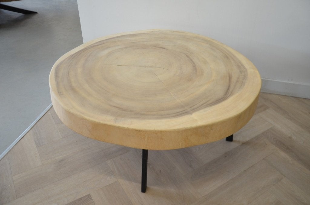 Ronde suar salontafel 100-105 cm BT263, Overige houtsoorten, Rond, Nieuw, Ophalen of Verzenden