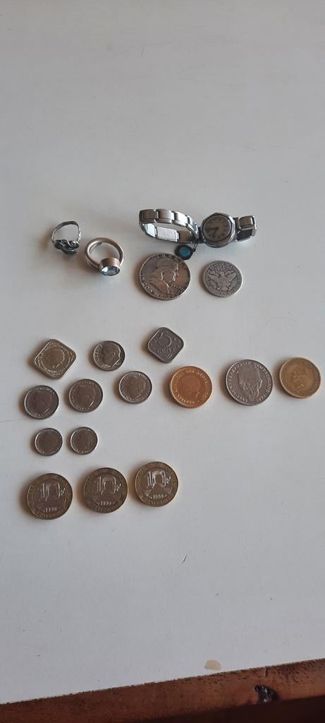Lotje sieraden zilver en munten USA zilver,uit nalatenschap, Ophalen of Verzenden, Zilver