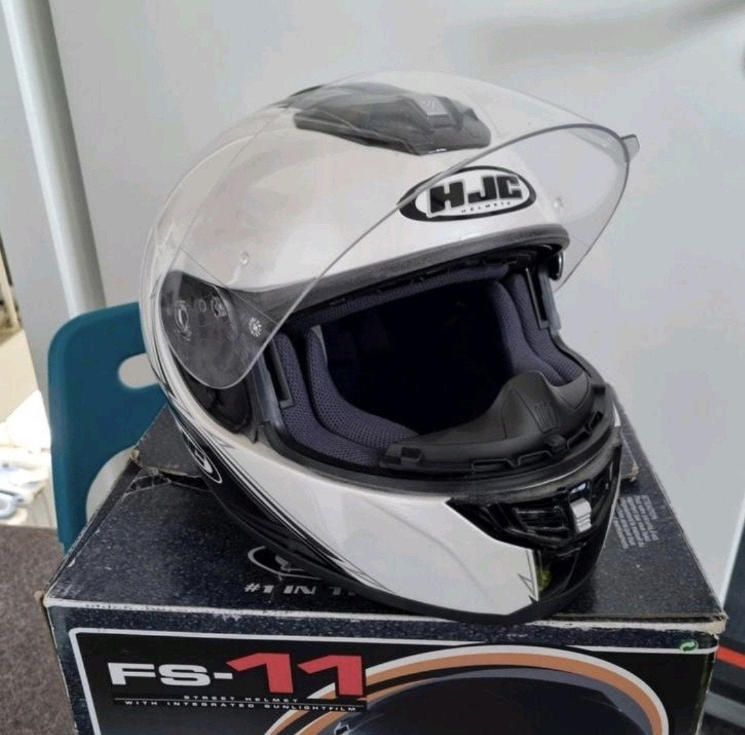 Te koop: mooie HJC helm met extra's ,XL 62 FS 11 Crownhunter, Motoren, Ophalen of Verzenden, Integraalhelm, Tweedehands, XL