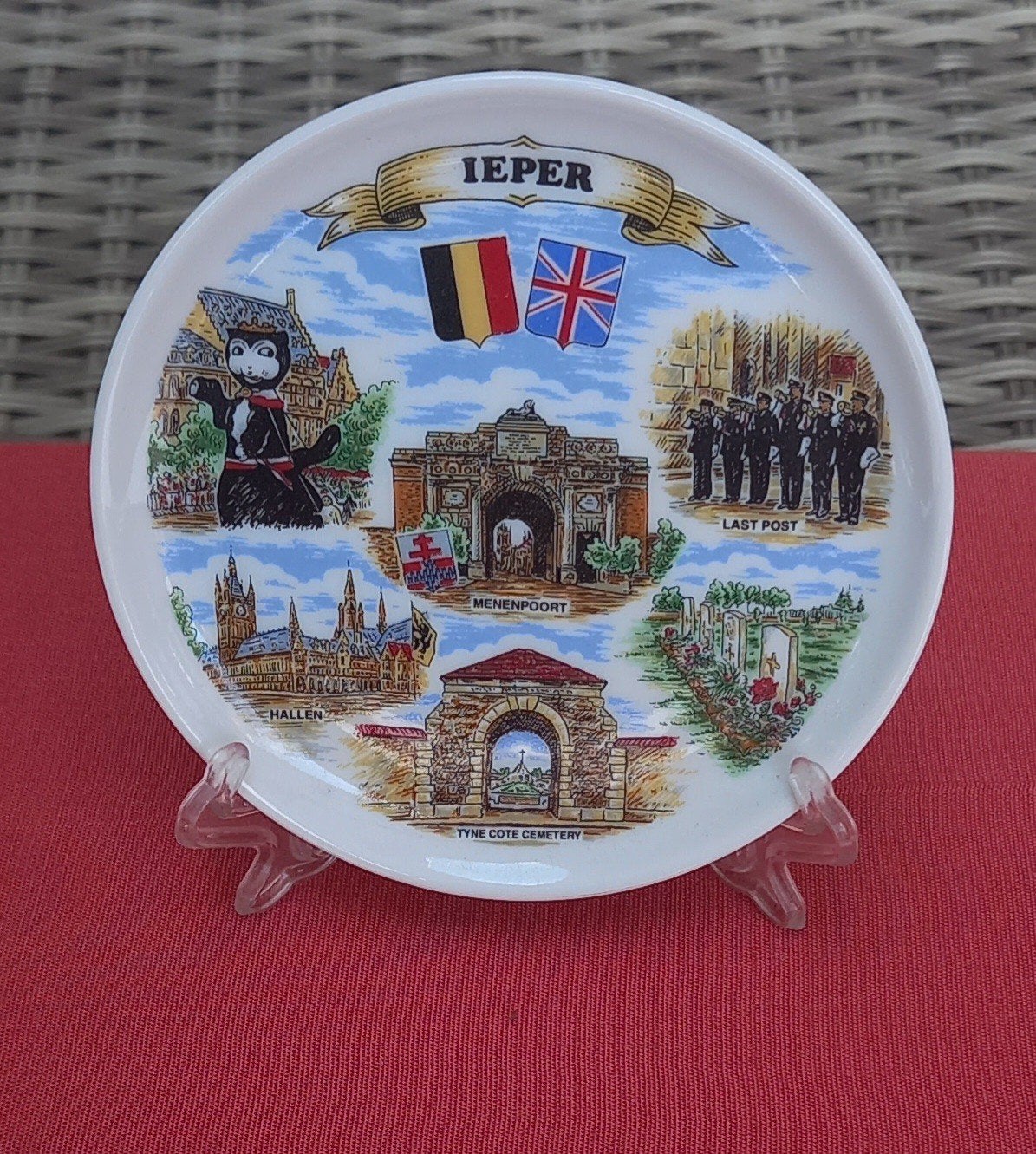 Souvenir bordje uit Ieper, Verzamelen, Ophalen of Verzenden