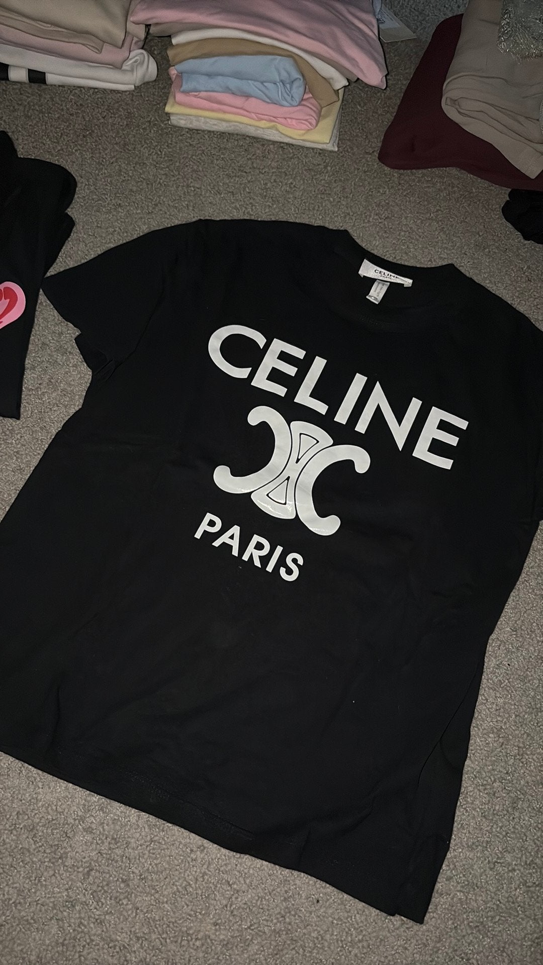 Celine shirt, Zwart, Ophalen of Verzenden, Zo goed als nieuw, Korte mouw