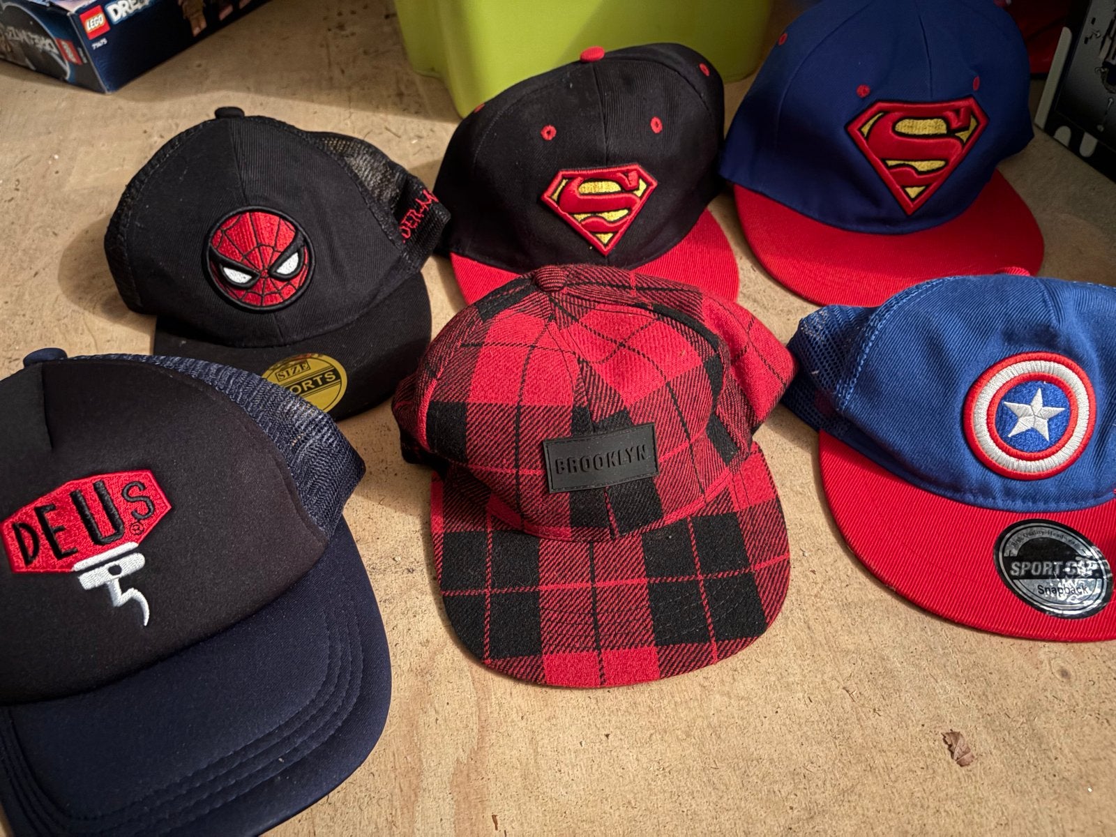 Kinderpetten: Spiderman, Superman, Captain America, Ophalen of Verzenden, Gebruikt, Jongetje, Pet
