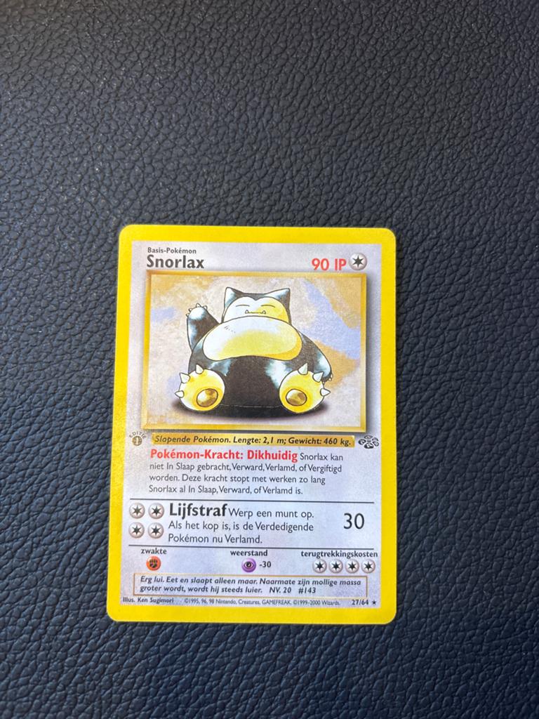 Snorlax 27/64 - 1st edition Jungle set (Nederlands), Ophalen of Verzenden, Zo goed als nieuw