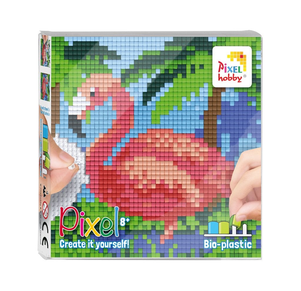 Pixelhobby Create it yourself set 44014 flamingo 12 x 12 cm, ., Dieren, Nieuw, Ophalen of Verzenden