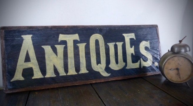 Handgeschilderd hout reclamebord / Antiques / Antiek / decor, Reclamebord, Nieuw, Ophalen of Verzenden, B6