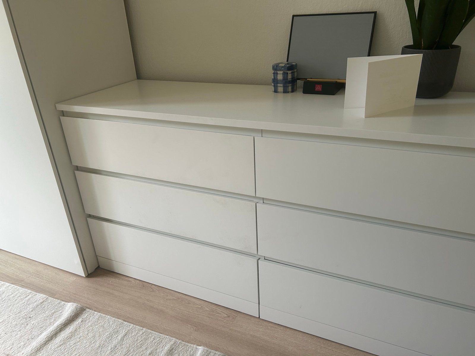 Witte Malm IKEA ladekast met 6 lades - Zo goed als nieuw, Ophalen, 100 tot 150 cm, Zo goed als nieuw, Met lade(s)