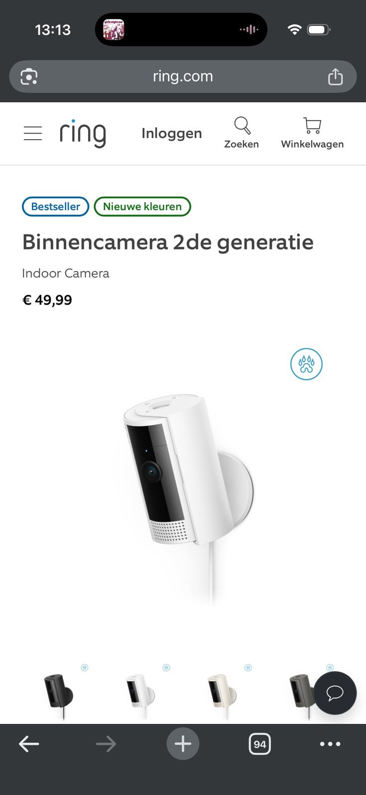 Ring camera set buiten binnen en voordeur en chime, Ophalen, Zo goed als nieuw
