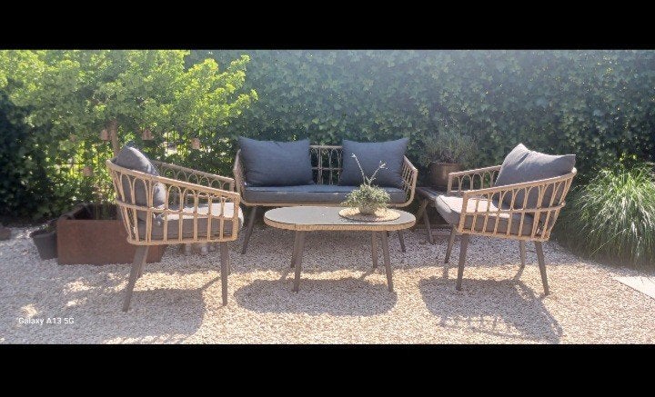 Tuinkussen set voor 2 stoelen en 1 bankje, Tuin en Terras, Tuinmeubel-accessoires, Ophalen