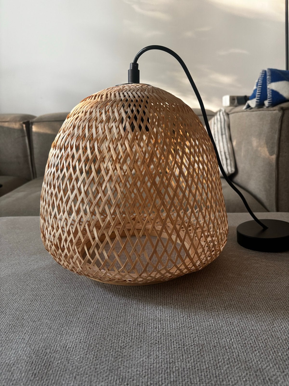 Rotan lampen (2 stuks), Ophalen, Zo goed als nieuw, Natuurlijk materiaal, E27 (groot)