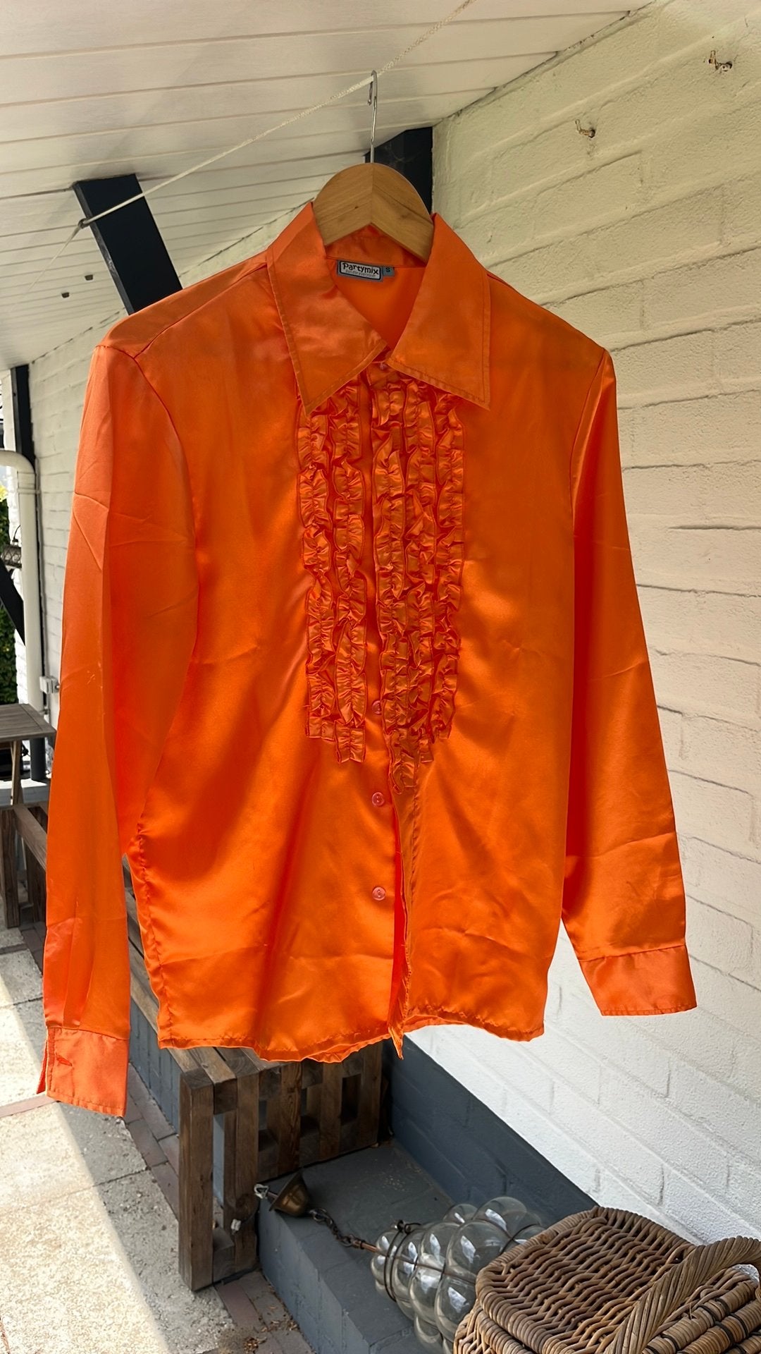 Wk oranje party heren blouse s, Ophalen of Verzenden, Zo goed als nieuw, Oranje of Koningsdag