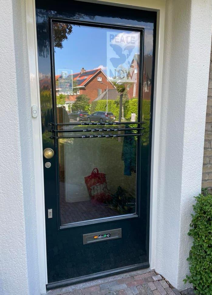 Buitendeur met glas en brievenbus, exclusief beugels, Doe-het-zelf en Verbouw, Deuren en Horren, Ophalen, Gebruikt, 80 tot 100 cm