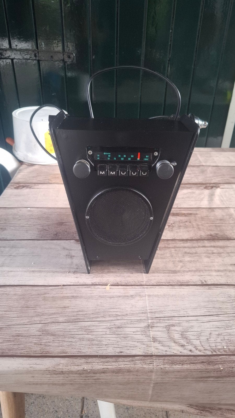 Vintage Opbouwradio - Trapeziumvormig - Fiat Oldtimer, Auto diversen, Ophalen of Verzenden, Gebruikt