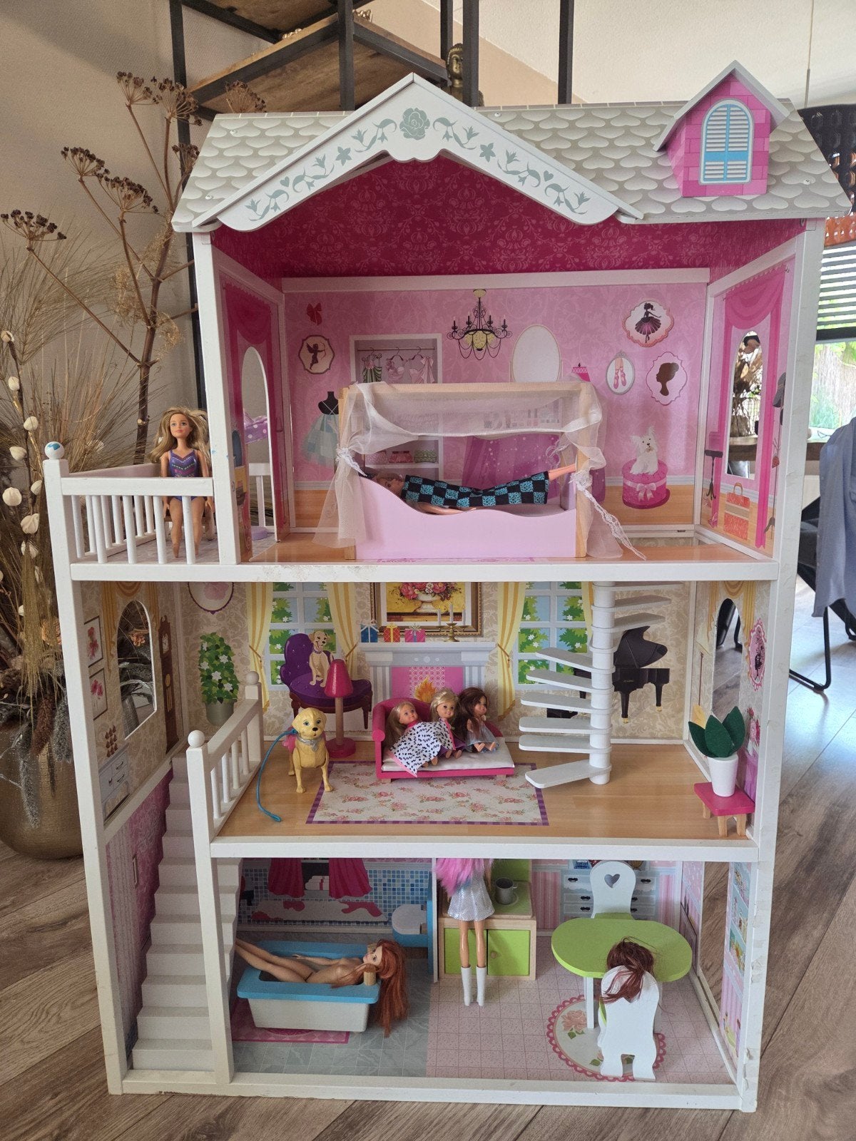 Barbiehuis, inclusief accessoires, Ophalen, Zo goed als nieuw, Poppenhuis