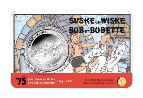 Coincard Belgie 2020 "Suske en Wiske" in RELIËF., Ophalen of Verzenden, België, 2 euro