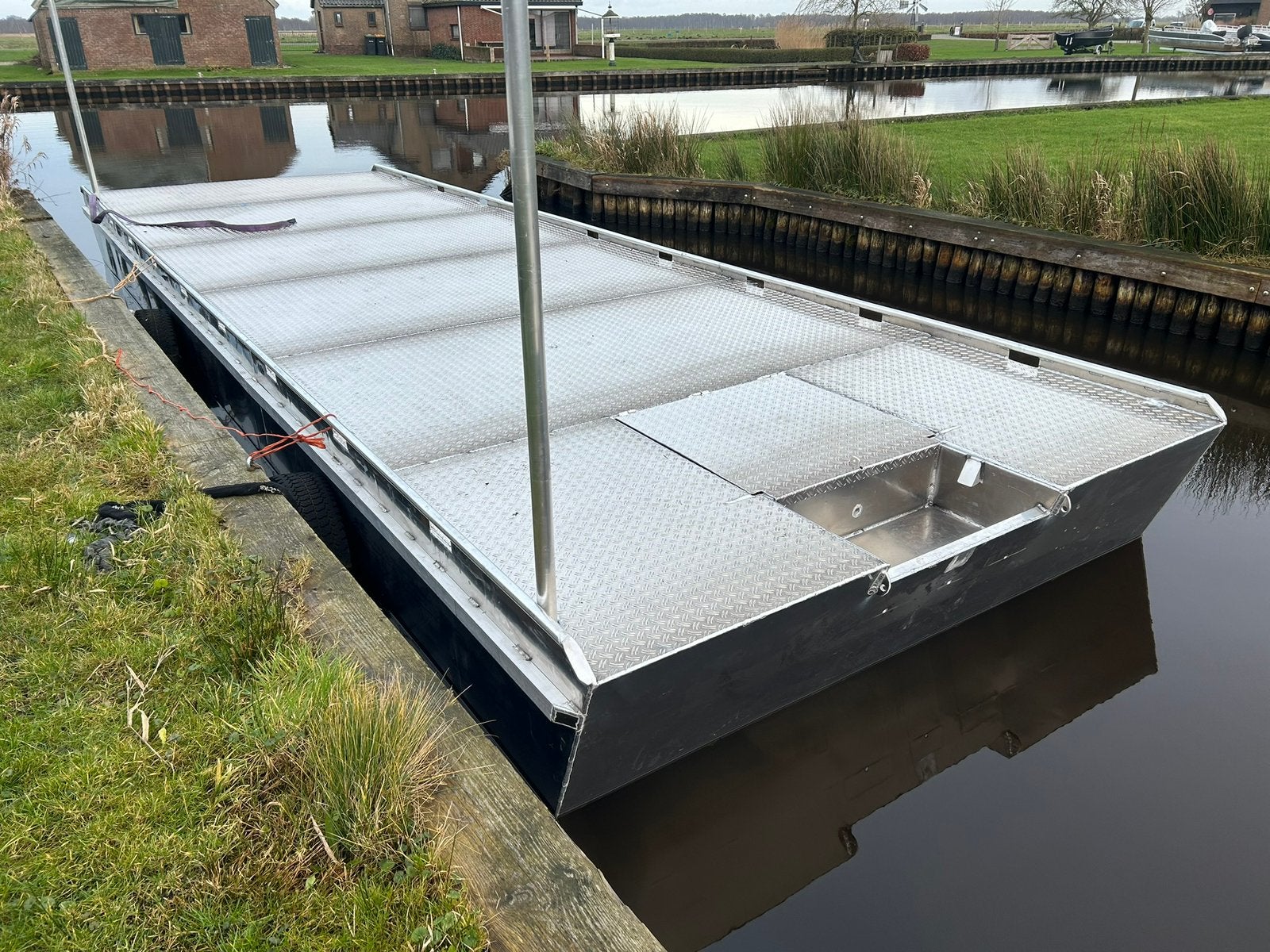 Aluminium Ponton werkboot, Ophalen, Nieuw, Benzine, Ponton